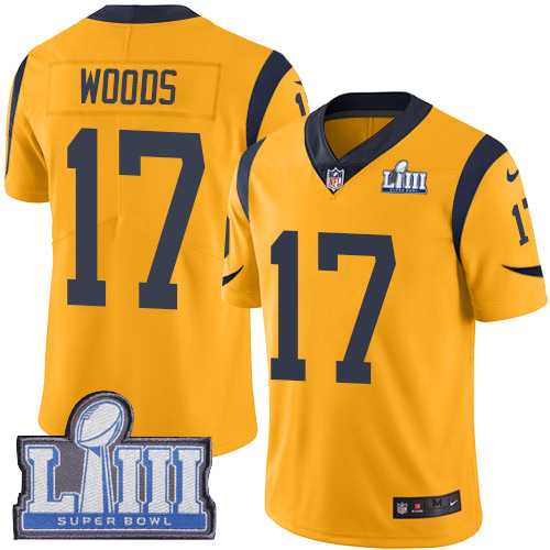 Nike Rams 17 Robert Woods Gold 2019 Super Bowl LIII Color Rush Limited Jersey,We sell and wholesale Nike Rams 17 Robert Woods Gold 2019 Super Bowl LIII Color Rush Limited Jersey on line form chian!